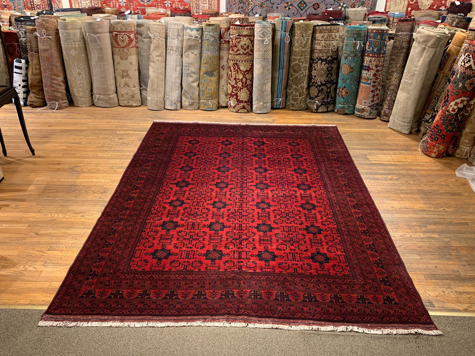 Terkaman Tribal Afghan Oriental Rug, size  8' 5" x 11' 6"  (C)