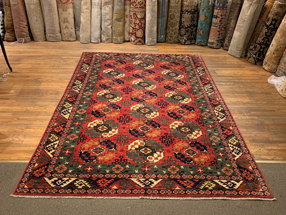 Terkaman Tribal Afghan Oriental Rug, size 8' 8" x 12' 4"  (C)