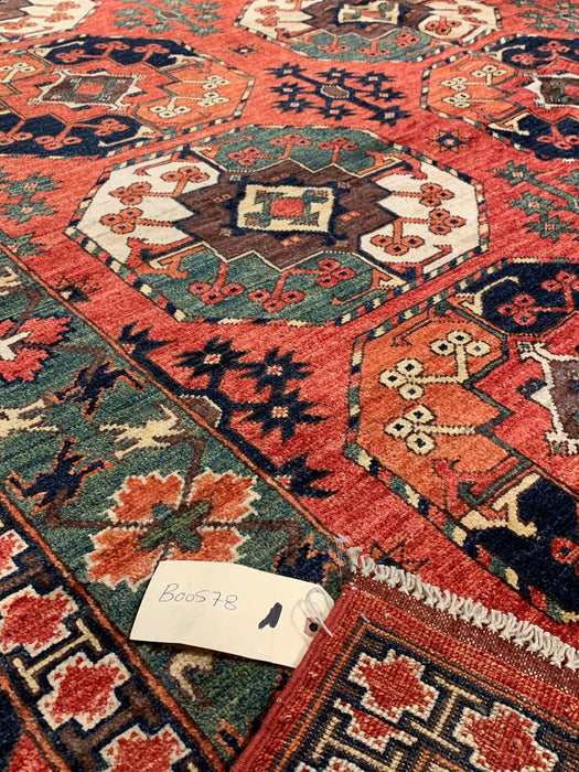 Terkaman Tribal Afghan Oriental Rug, size 8' 8" x 12' 4"  (C)