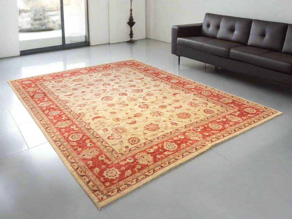 Hand-Knotted Sultanabad Vegetable-Dyed Wool Rug, 9" x 12"  (K)
