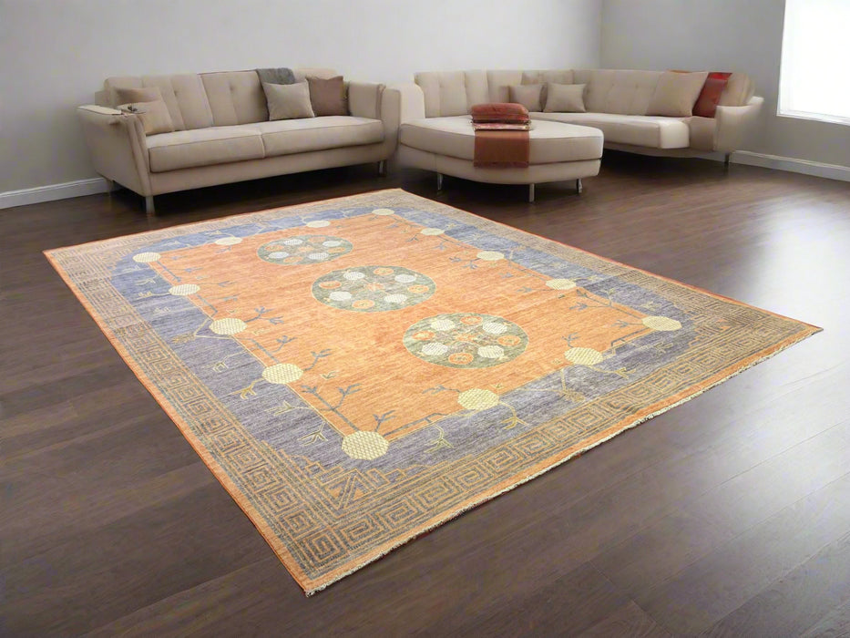 Khotan Pomegranate design Oriental Rug, size 8' 11" x 11' 6"  (D)