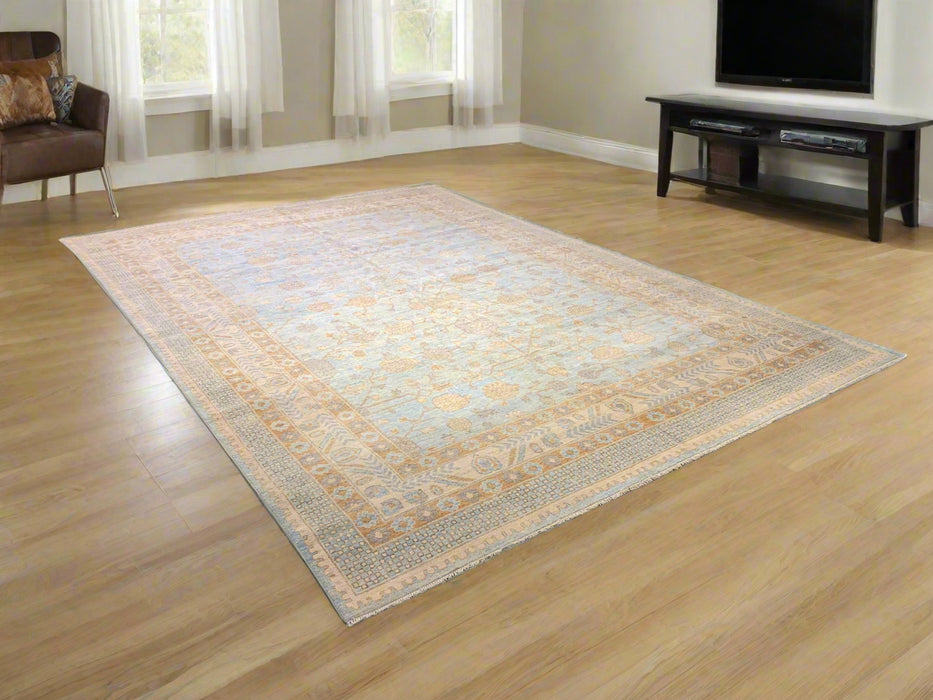 Hand-Knotted Sultanabad Vegetable-Dyed Wool Rug, 9' 6" x 13' 9"  (K)