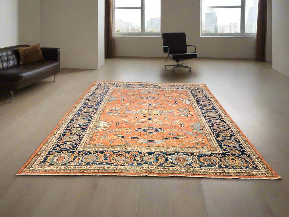 Hand-Knotted Sultanabad Vegetable-Dyed Wool Rug, 9' 3" x 11' 11"  (K)