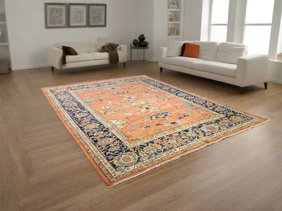 Hand-Knotted Sultanabad Vegetable-Dyed Wool Rug, 9' 3" x 11' 11"  (K)