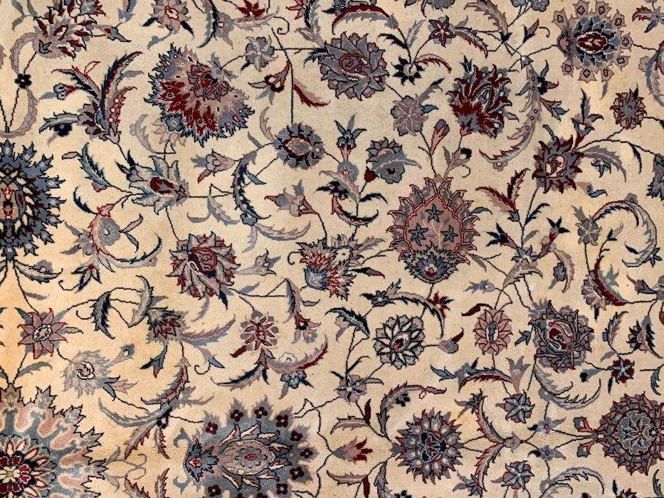 Hand-Knotted Pakistani Wool Rug, Tribal/Floral Design, 10" x 13' 8"  (N) Double Knot