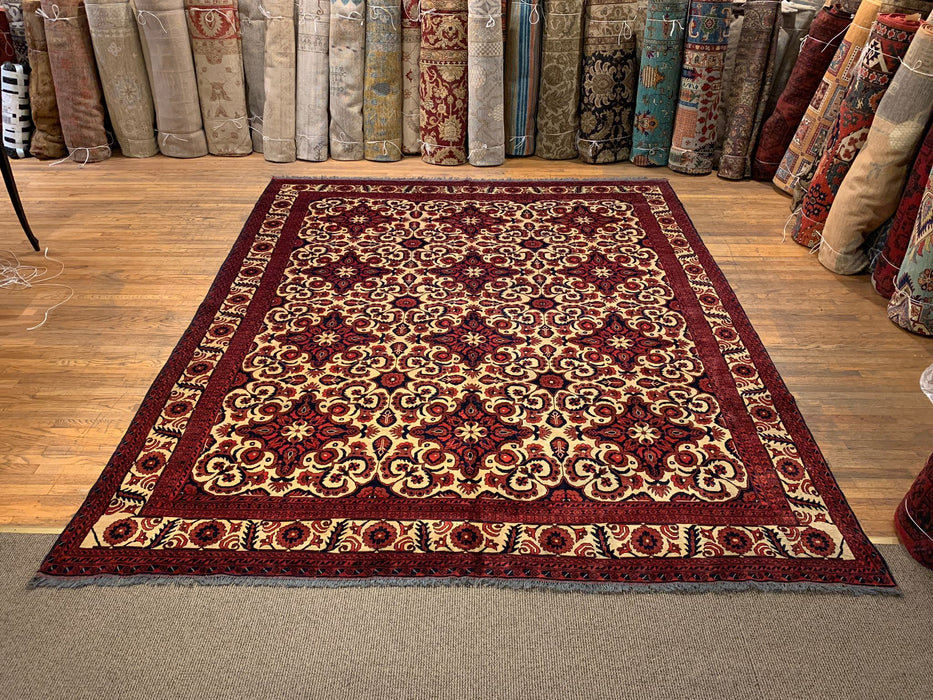 Terkaman Tribal Afghan Oriental Rug, size 9' 8" x 12' 2" (C)