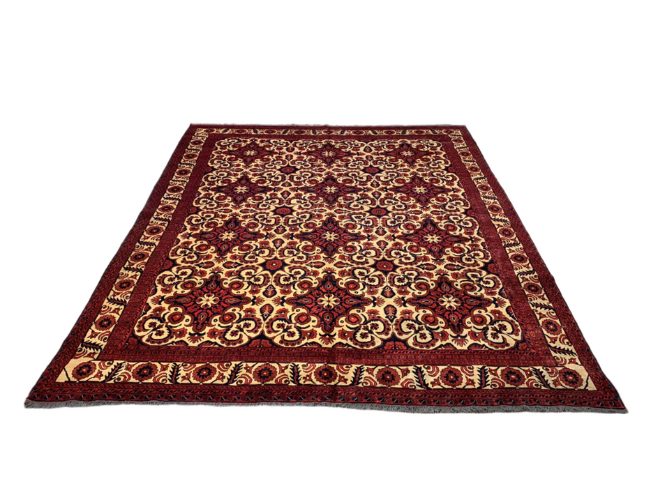 Terkaman Tribal Afghan Oriental Rug, size 9' 8" x 12' 2" (C)