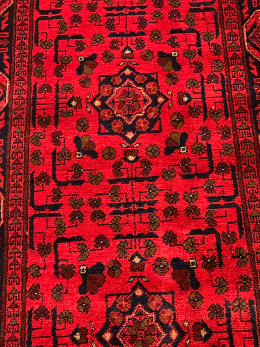 Terkaman Tribal Afghan Oriental Rug, size 2' 7" x 9' 6"  (C)