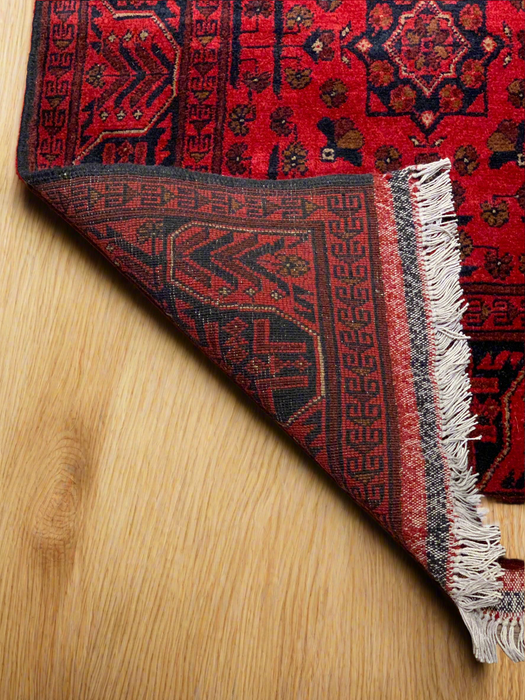 Terkaman Tribal Afghan Oriental Rug, size 2' 7" x 9' 6"  (C)