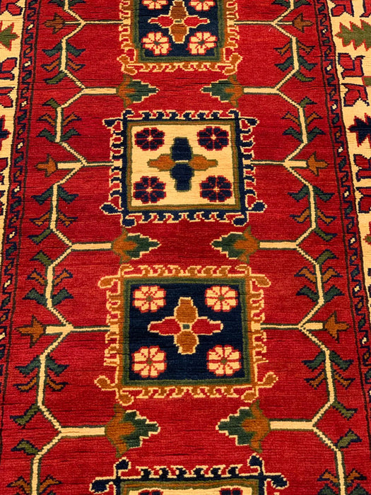 Terkaman Tribal Afghan Oriental Rug, size 2' 11" x 9' 7"  (Q)