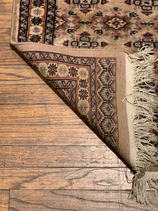 Hand-Knotted Pakistani Wool Rug, Tribal/Floral Design, 2" x 6"  (N)