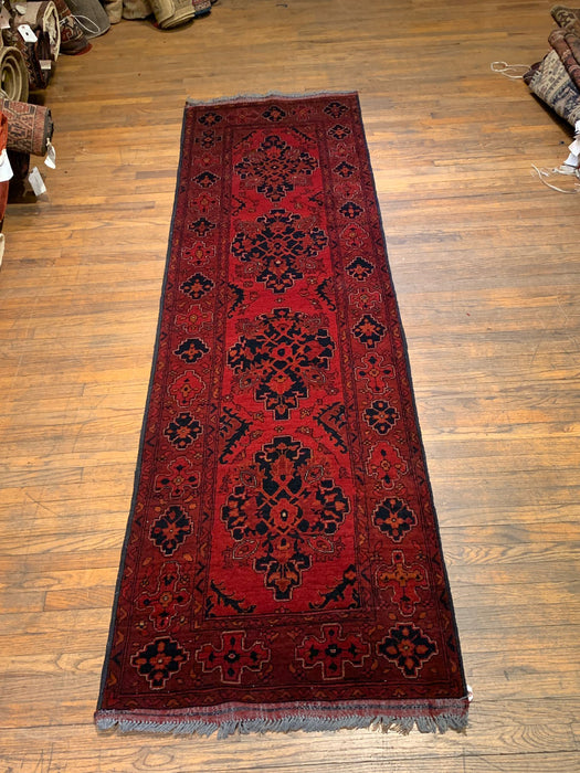 Terkaman Tribal Afghan Oriental Rug, size 2' 9" x 9' 6" (C)