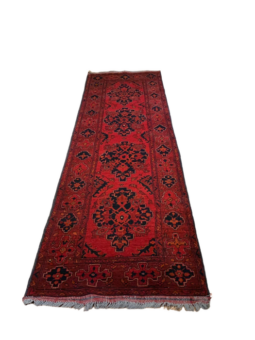 Terkaman Tribal Afghan Oriental Rug, size 2' 9" x 9' 6" (C)