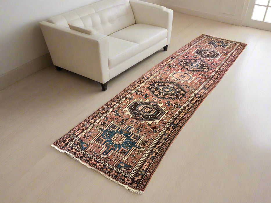Timeless Beauty, Woven by Hand. Antique Persian Heriz Rug, size 2' 9" x 10' 11"