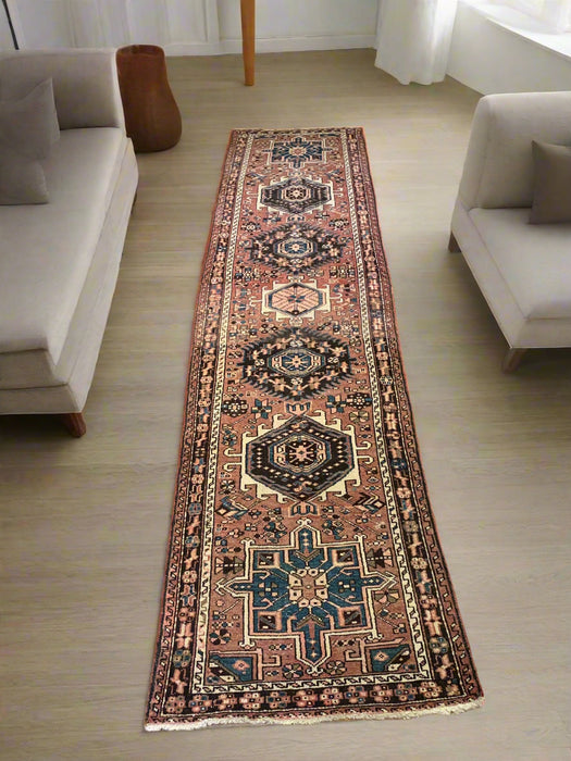 Timeless Beauty, Woven by Hand. Antique Persian Heriz Rug, size 2' 9" x 10' 11"