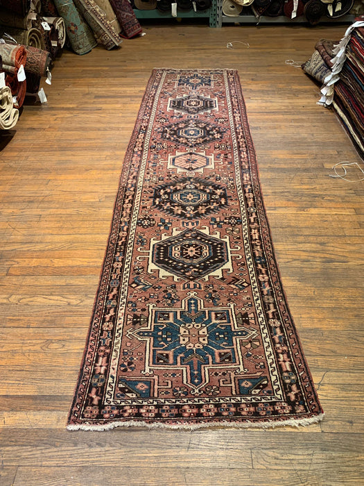 Timeless Beauty, Woven by Hand. Antique Persian Heriz Rug, size 2' 9" x 10' 11"