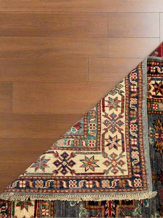 Hand-Knotted Vegetable Dye Kazak Rug from Pakistan, size 2' 8" x 13' 1"