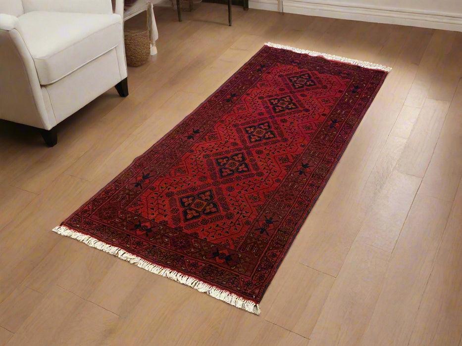 Terkaman Tribal Afghan Oriental Rug, size 2' 8" x 6' 3"  (C)