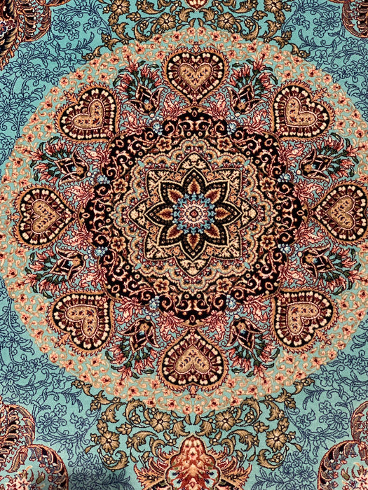 Exquisite 100% Silk Persian Tabriz Rug – Elegant and Luxurious, size 2' 6" x 4"