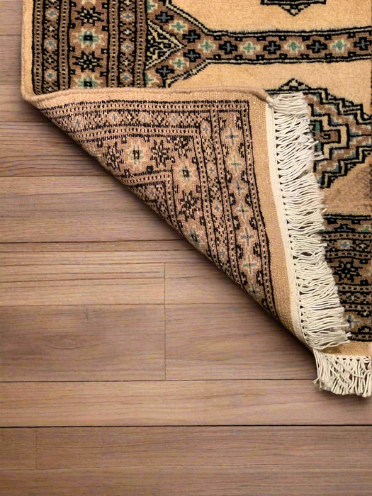 Hand-Knotted Pakistani Bokhara Rug – 100% Wool, 2' 1" x 3' 1"  (M)