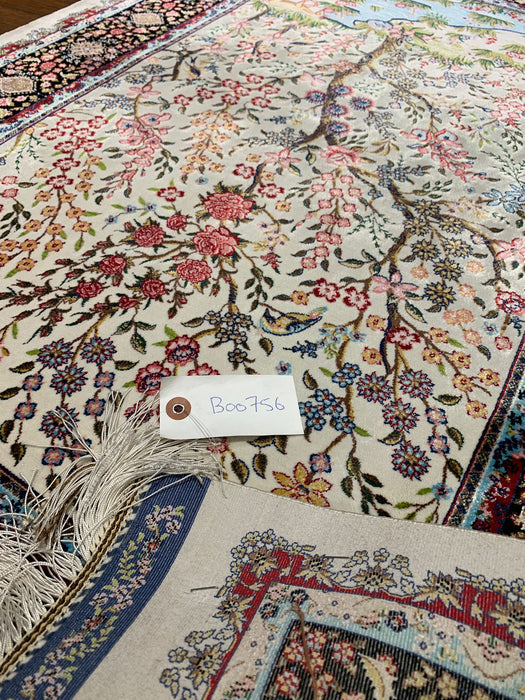 Exquisite 100% Silk Persian Tree of Life Rug – Elegant and Luxurious, size 2' 6" x 4"