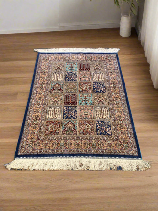 Exquisite 100% Silk Persian Bakhtiar Rug – Elegant and Luxurious, size 2' 6"x 4"