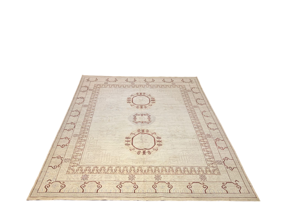 Khotan Pomegranate design Oriental Rug, 8' 5" x 10' 1" (D)