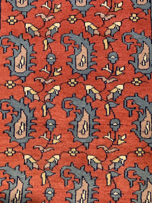 Hand-Knotted Pakistani Wool Rug, Tribal/Floral Design, size 2' 7" x 4' 5"