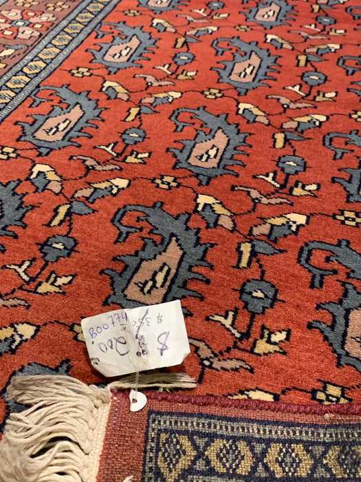 Hand-Knotted Pakistani Wool Rug, Tribal/Floral Design, size 2' 7" x 4' 5"