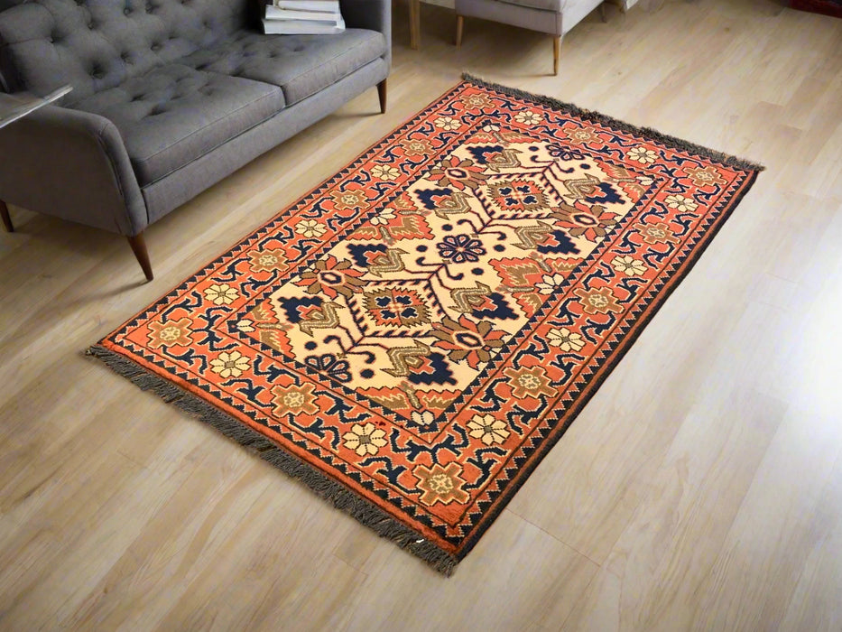 Terkaman Tribal Afghan Oriental Rug, size 2' 9" x 4' 3" (Q)