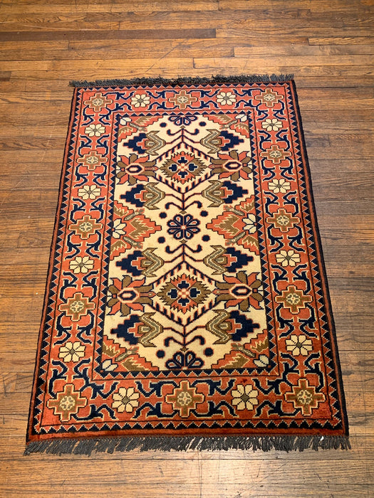 Terkaman Tribal Afghan Oriental Rug, size 2' 9" x 4' 3" (Q)