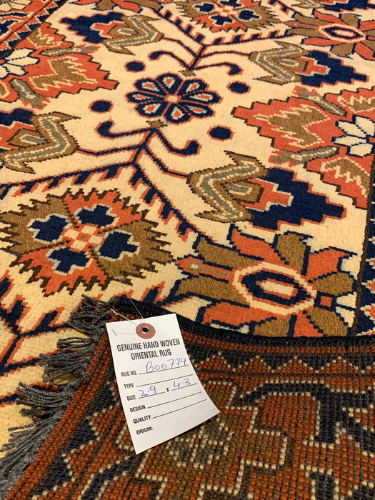 Terkaman Tribal Afghan Oriental Rug, size 2' 9" x 4' 3" (Q)