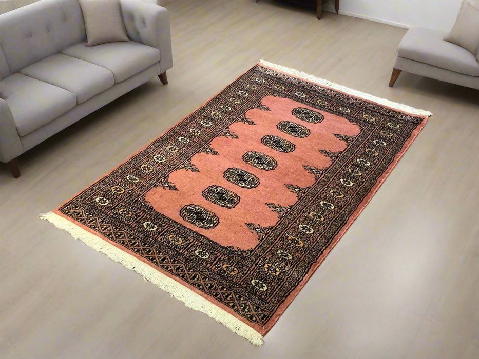 Hand-Knotted Pakistani Bokhara Rug – 100% Wool, 2' 4"x 4' 6" (M)