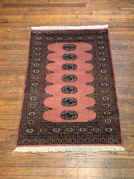 Hand-Knotted Pakistani Bokhara Rug – 100% Wool, 2' 4"x 4' 6" (M)