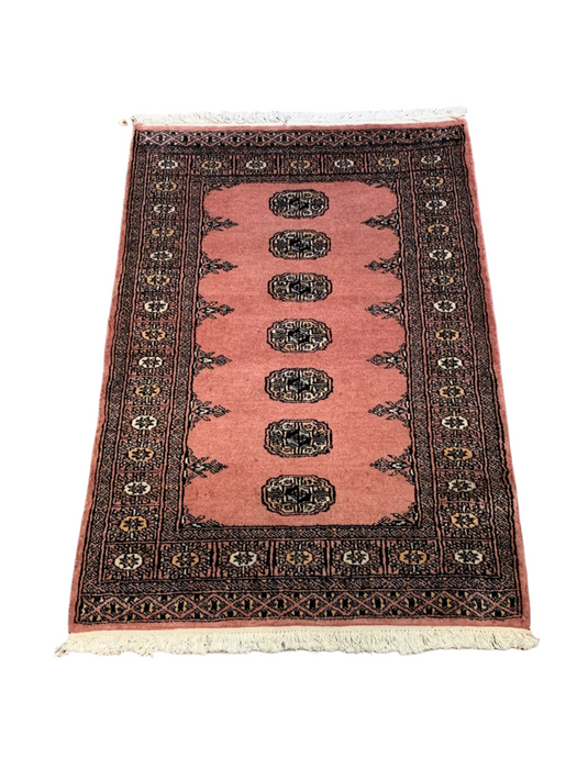Hand-Knotted Pakistani Bokhara Rug – 100% Wool, 2' 4"x 4' 6" (M)