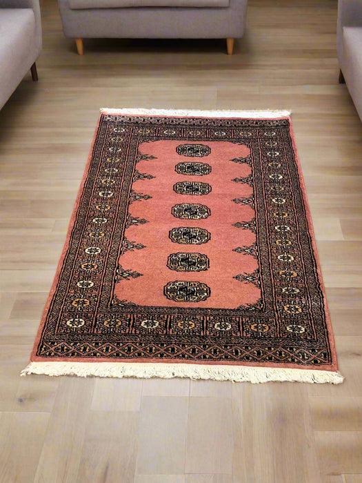 Hand-Knotted Pakistani Bokhara Rug – 100% Wool, 2' 4"x 4' 6" (M)
