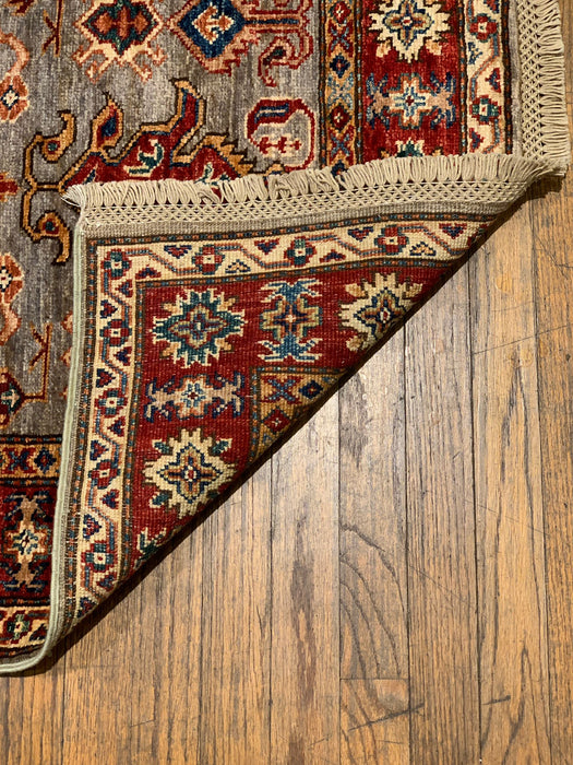 Hand-Knotted Vegetable Dye Kazak Rug from Pakistan, size 2' 10" x 4"