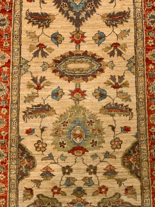 Hand-Knotted Sultanabad Vegetable-Dyed Wool Rug Size ; 2' 9" x 9' 7"