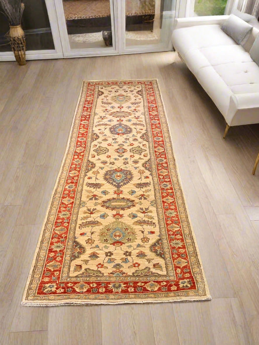 Hand-Knotted Sultanabad Vegetable-Dyed Wool Rug Size ; 2' 9" x 9' 7"