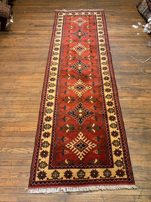 Terkaman Tribal Afghan Oriental Rug, size, 2' 10" x 10' 4"(Q)