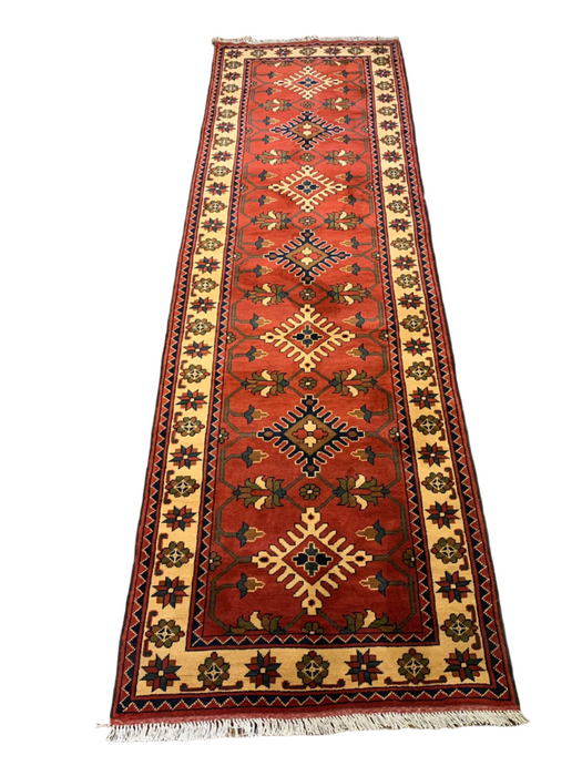 Terkaman Tribal Afghan Oriental Rug, size, 2' 10" x 10' 4"(Q)