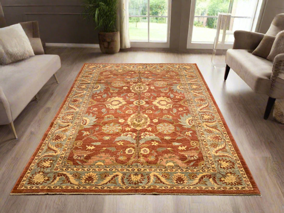 Hand-Knotted Sultanabad Vegetable-Dyed Wool Rug, 8' x 11' (K)