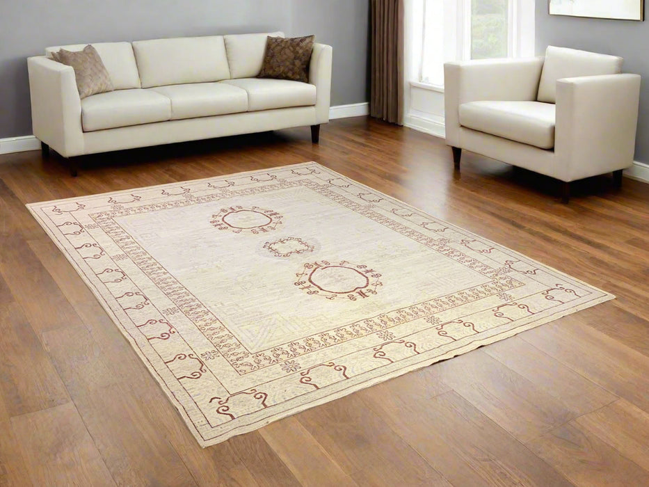 Khotan Pomegranate design Oriental Rug, 8' 5" x 10' 1" (D)