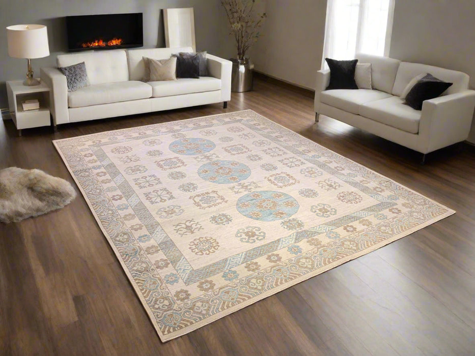 Khotan Pomegranate design Oriental Rug, 8' 1" x 10' 1" (D)