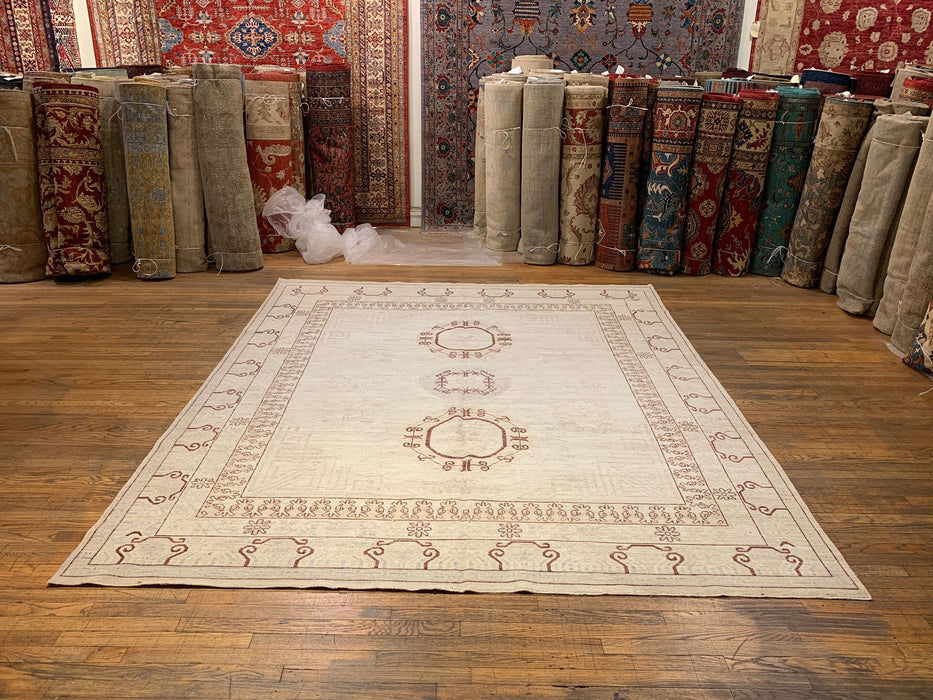 Khotan Pomegranate design Oriental Rug, 8' 5" x 10' 1" (D)
