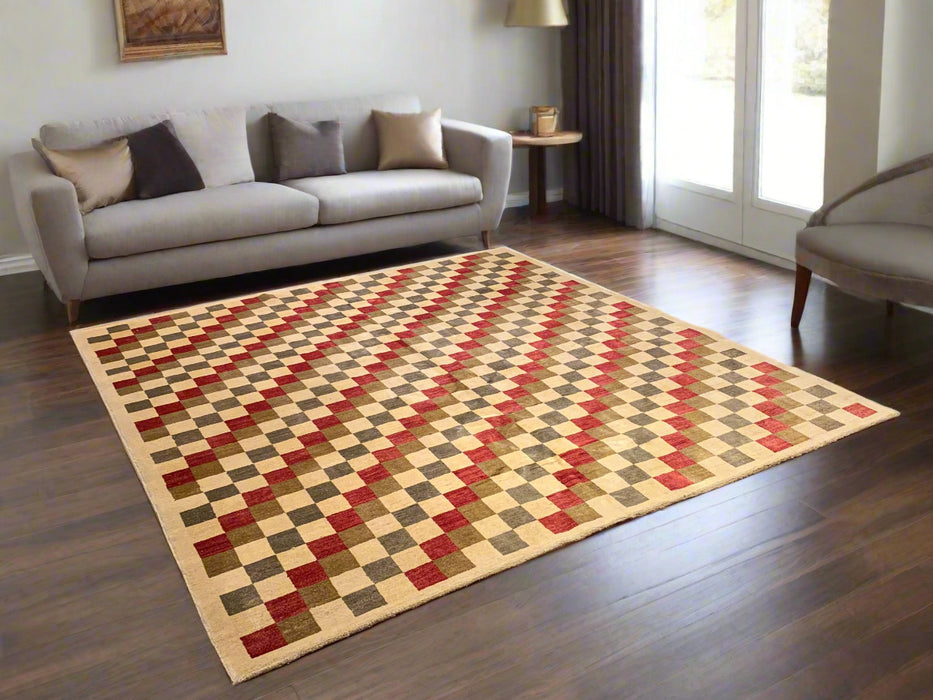 Hand-Knotted Sultanabad Vegetable-Dyed Wool Rug, 8' 10" x 9' 3"  (K)