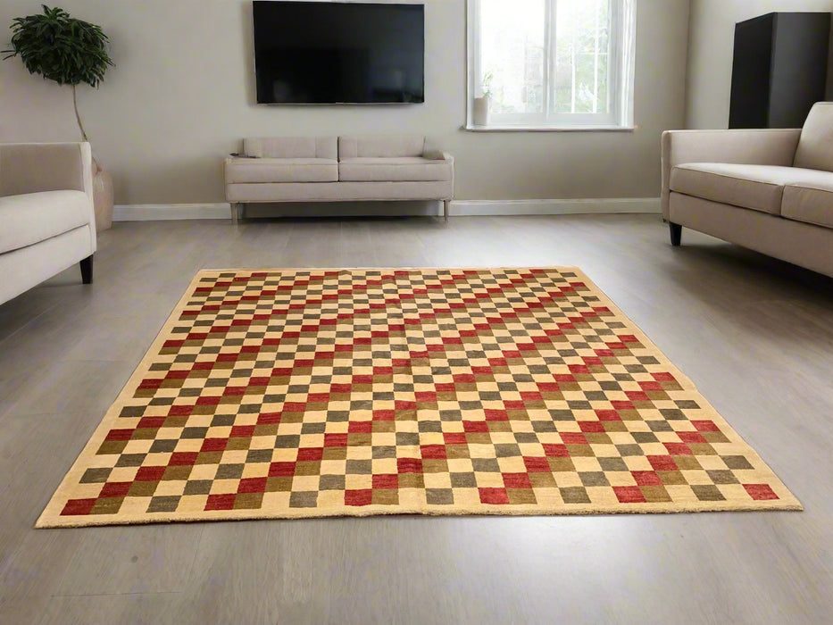 Hand-Knotted Sultanabad Vegetable-Dyed Wool Rug, 8' 10" x 9' 3"  (K)