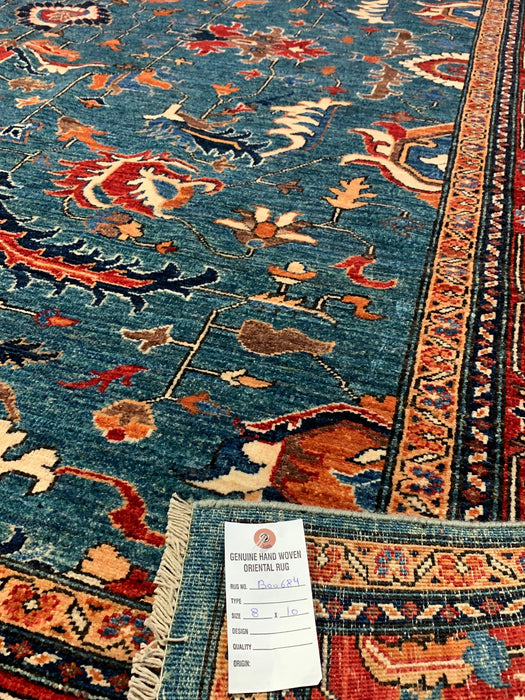 Hand-Knotted Sultanabad Vegetable-Dyed Wool Rug, 8' 3" x 9' 7" (K)