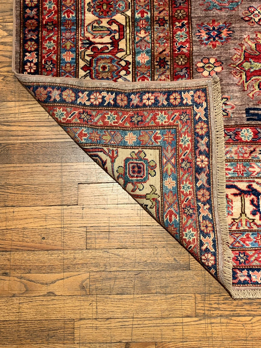 Hand-Knotted Vegetable Dye Kazak Rug from Pakistan, size 8" x 10"