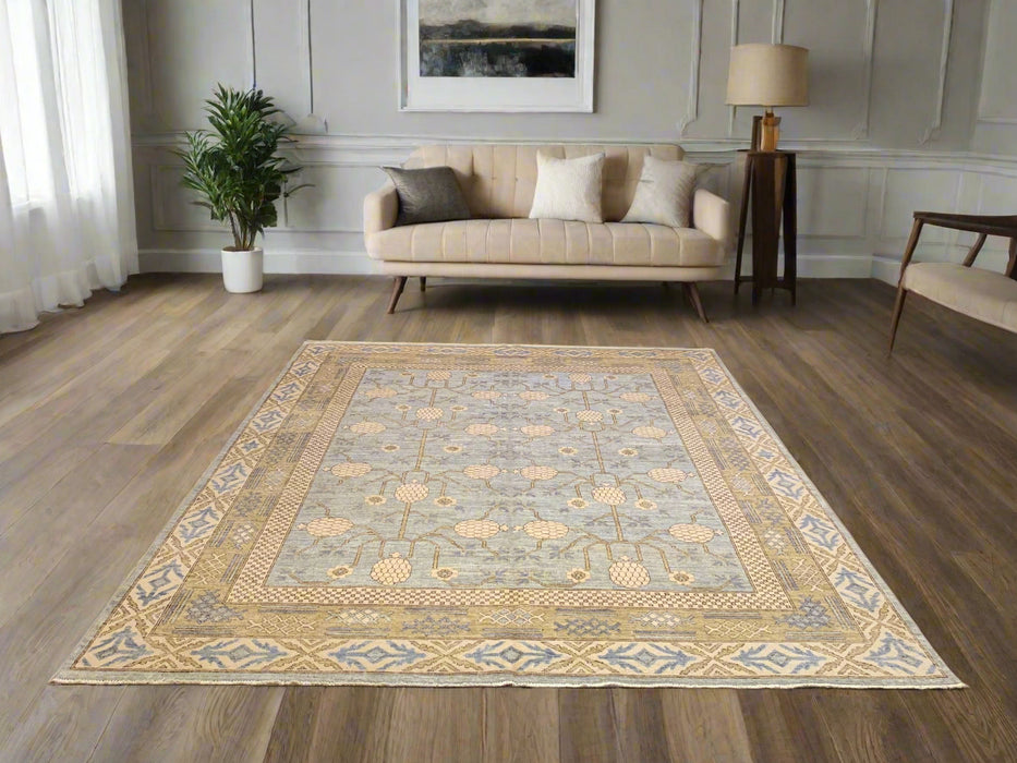 Khotan Pomegranate design Oriental Rug, size 8" x 10"  (D)